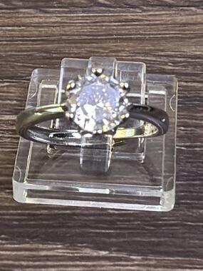 Vintage 925 Sterling Silver Purple Amethyst Oval Halo Cocktail Ring Size 5.5